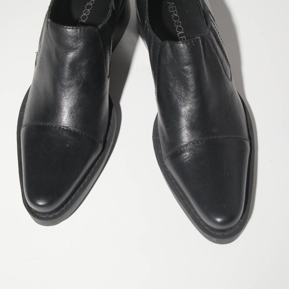 POINTED LEATHER SLIP-ON LOAFERS - Picture 8 of 10